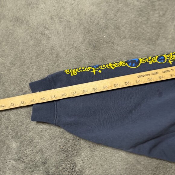 Nike Go the Extra Smile Cropped Crewneck Sweatshirt Navy Smiley Swoosh Graphic S - Picture 6 of 10